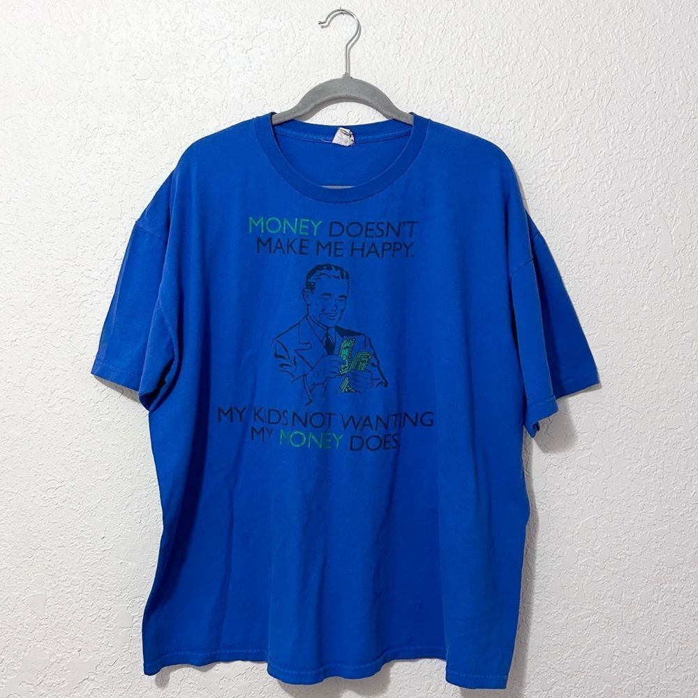 Funny short sleeve shirt bluebsize 2X